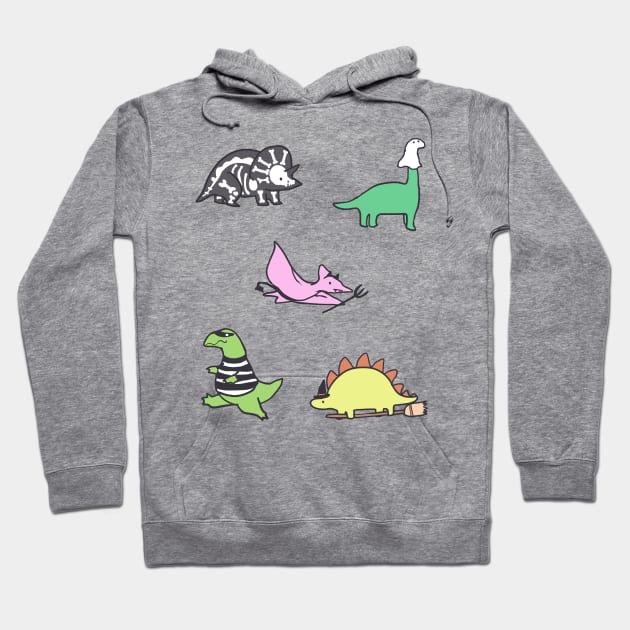 Dinosaurs in Costumes Hoodie by KadyIllustrates